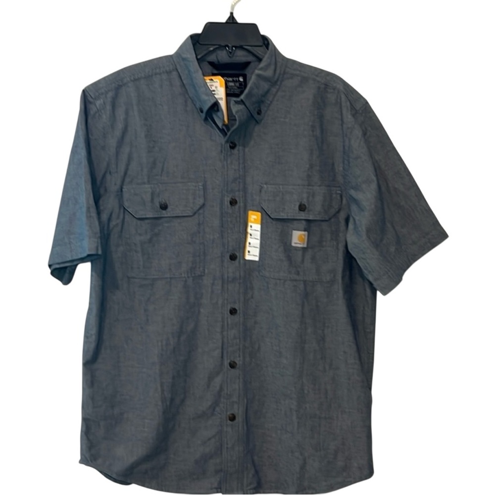 NEW Carhartt Men's loose fit midnight Chambray Short Sleeve Shirt M Medium NWT